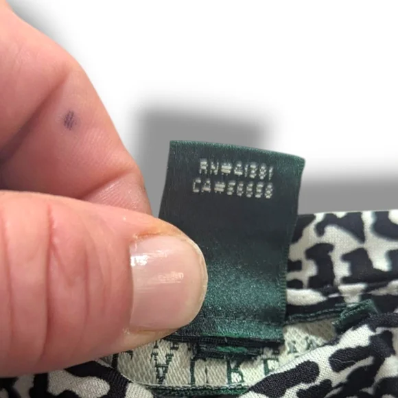 Lauren Ralph Lauren Black White Printed Ruched A Line Jersey Knit Dress Size 8 - Picture 5 of 12